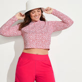 Women's Plus Size SunShade UPF 50 Long Sleeve Cropped Rash Guard