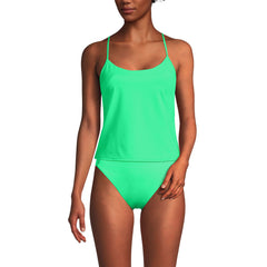 Women's Tugless QuickDry Adjustable Strappy Back Tankini Top
