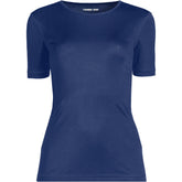 Women's Petite Silk Interlock Short Sleeve Crewneck Long Underwear Thermal Baselayer Top