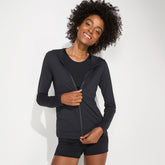Women's SunShade UPF 50 Hooded Zip Front Rash Guard