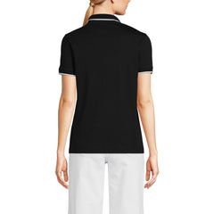 Women's Supima Short Sleeve Tipped Johnny Collar Polo Shirt