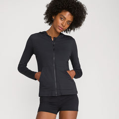 Women's SunShade UPF 50 Hooded Zip Front Rash Guard