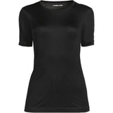 Women's Plus Size Silk Interlock Short Sleeve Crewneck Long Underwear Thermal Baselayer Top