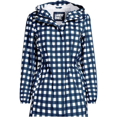 Women's Tall Print Waterproof Hooded Packable Raincoat
