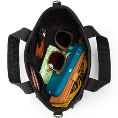 Small Solid Color 3 Pocket Open Top Canvas Tote Bag