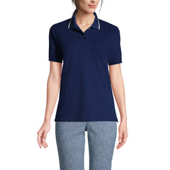 Women's Tall Mesh Cotton Short Sleeve Polo Shirt