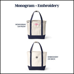 Small 3 Pocket Zip Top Long Handle Canvas Tote Bag