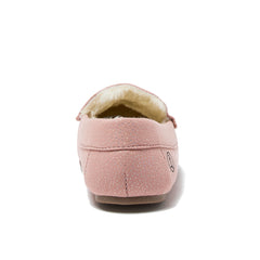 Kids Fuzzy Lined Shimmer Moccasin Slippers