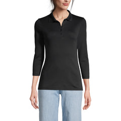 Women's Tall 3/4 Sleeve Supima Cotton Polo Shirt