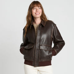 Willis and Geiger Leather Bomber Jacket