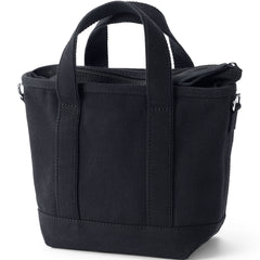 Small Solid Color 3 Pocket Zip Top Canvas Tote Bag