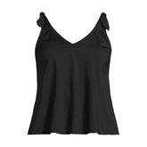 Women's Tie Shoulder Flutter Tankini Top
