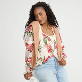 Women's Square Neck Pintuck Blouse