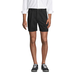 Men's No Iron 6" Comfort Waist Pleated Front Chino Short