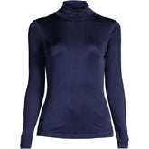 Women's Plus Size Silk Interlock Turtleneck Long Underwear Top