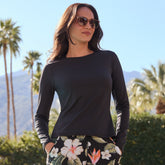 Women's Petite SunShade UPF 50 Long Sleeve Rash Guard Swim Tee