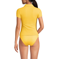 Women's SunShade UPF 50 Short Sleeve Pique Johnny Collar Rash Guard