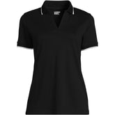 Women's Supima Short Sleeve Tipped Johnny Collar Polo Shirt