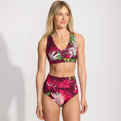Women's V-Neck Bikini and High Waisted Bottom Swimsuit Set