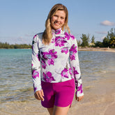 Women's Petite SunShade UPF 50 Quarter Zip Rash Guard