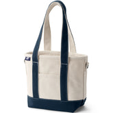 Small 3 Pocket Open Top Long Handle Canvas Tote Bag