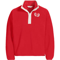 Unisex Tall Snap Neck Fleece Pullover