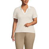 Women's Plus Size Wide Rib Polo Shirt