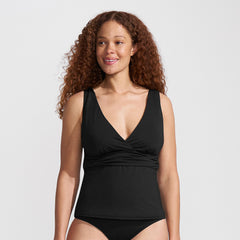 Women's V-Neck Plunge X Back Tankini Top