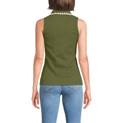 Women's Sleeveless Micro Rib Polo