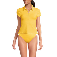 Women's SunShade UPF 50 Short Sleeve Pique Johnny Collar Rash Guard