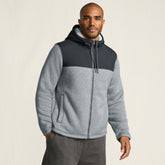 Men's Tall Sweater Fleece Mixed Media Full Zip Jacket