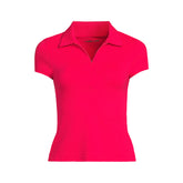 Women's Plus Size SunShade UPF 50 Short Sleeve Pique Johnny Collar Rash Guard