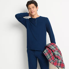 Men's Tall Knit Rib Pajama Henley