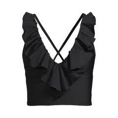 Womens Ruffle Plunge Midkini Top