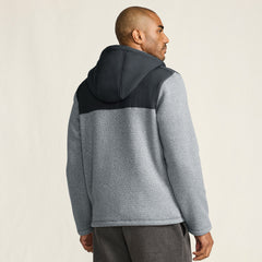 Men's Sweater Fleece Mixed Media Full Zip Jacket