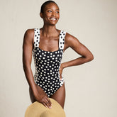 Women's Square Neck High Leg One Piece Swimsuit