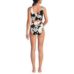 Women's Tugless Midkini Top and High Waisted Bottom Swimsuit Set
