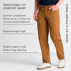 Men's Travel Kit Comfort Waist Traditional Fit 5 Pocket Pant