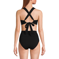 Women's V-Neck Bikini and High Waisted Bottom Swimsuit Set