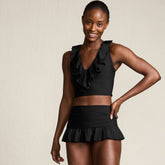 Womens Ruffle Plunge Midkini Top