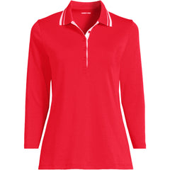 Women's Tall 3/4 Sleeve Supima Cotton Polo Shirt