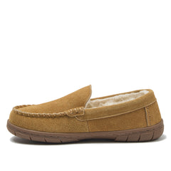 Kids Fuzzy Lined Suede Moccasin Slippers