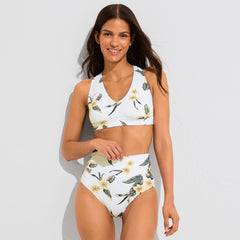 Women's V-Neck Bikini and High Waisted Bottom Swimsuit Set