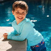 Kids Sunshade UPF 50 Chlorine Resistant Long Sleeve Sun Hoodie Rash Guard
