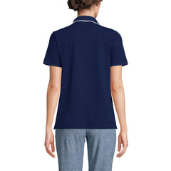 Women's Tall Mesh Cotton Short Sleeve Polo Shirt
