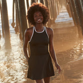Women's Tugless High Neck Swim Dress Swimsuit