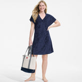 Women's Terry Dolman Sleeve V-Neck Cover Up Dress