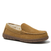 Kids Fuzzy Lined Suede Moccasin Slippers