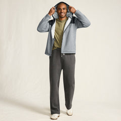 Men's Tall Sweater Fleece Mixed Media Full Zip Jacket
