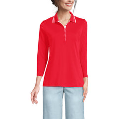 Women's Tall 3/4 Sleeve Supima Cotton Polo Shirt